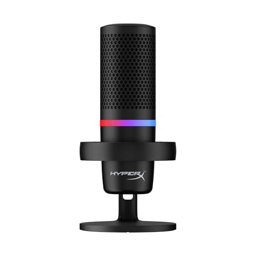 HyperX DuoCast – RGB USB Condenser Microphone for PC, PS5, PS4, Mac, Low-Profile Shock Mount, Cardioid, Omnidirectional, Pop Filter, Gain Control, Gaming, Streaming, Podcasts, Twitch