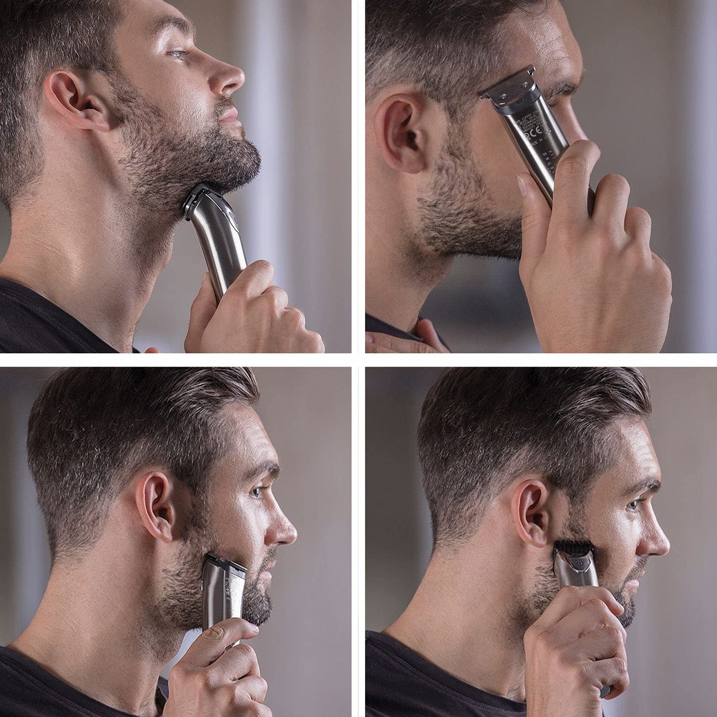 Wahl Stainless Steel Stubble & Beard Trimmer, Beard Trimmers for Men, Rechargeable Trimmer, Stubble Trimmer, Washable Head, Cordless Trimmers, Men’s Stubble Trimmer, Male Grooming Set, Beard Care