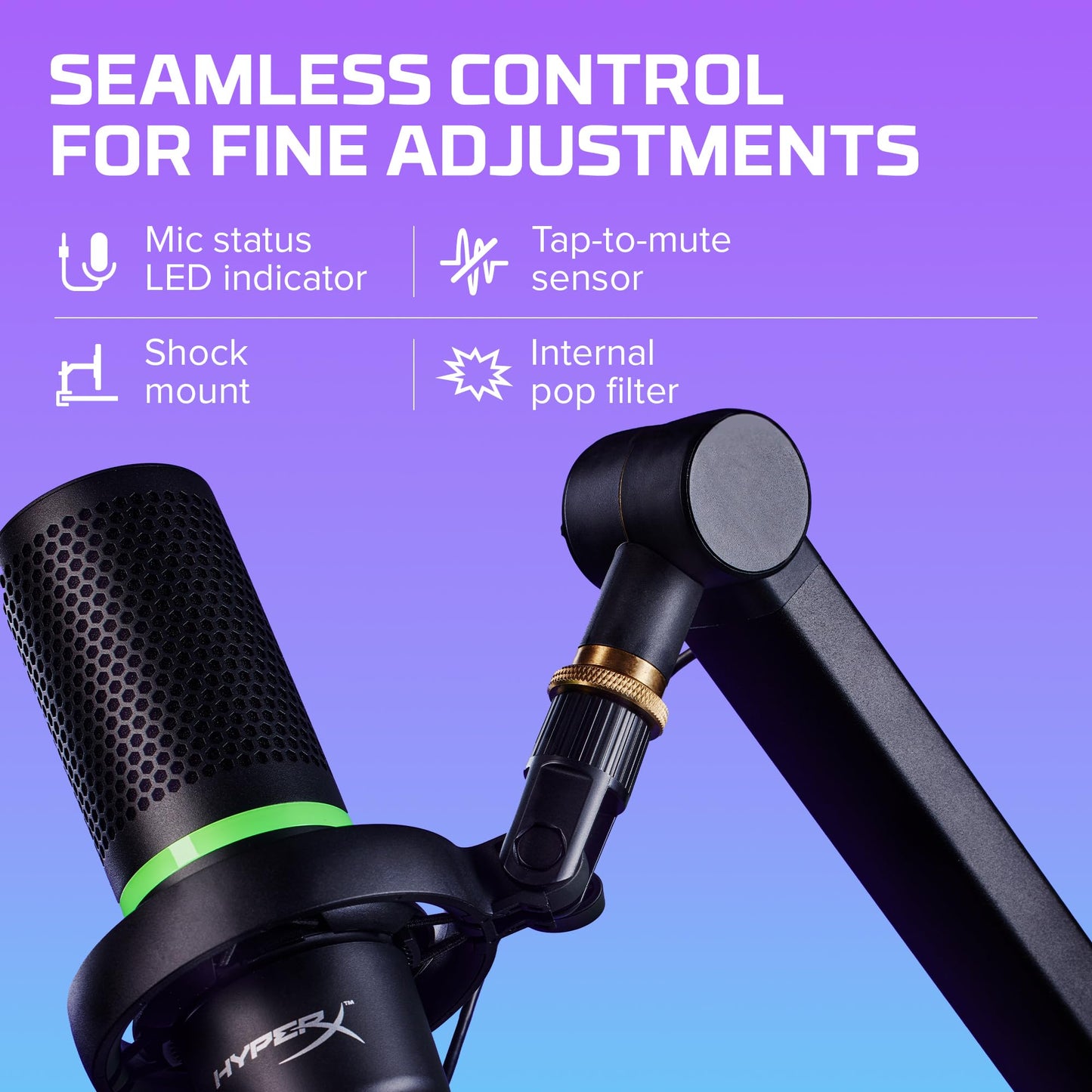 HyperX DuoCast – RGB USB Condenser Microphone for PC, PS5, PS4, Mac, Low-Profile Shock Mount, Cardioid, Omnidirectional, Pop Filter, Gain Control, Gaming, Streaming, Podcasts, Twitch